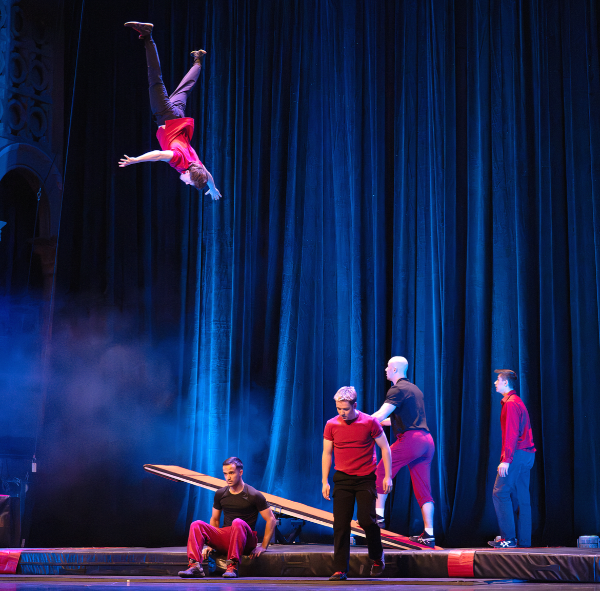 Teeterboard performance on stage